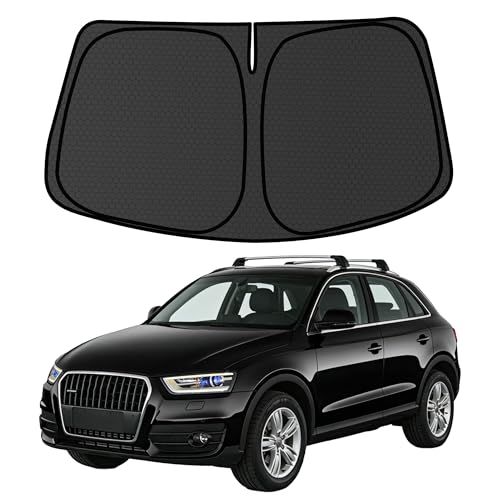 Q3 Customized Windshield Sun Shade for 2013-2018 Q3 Front Window Sunshade Visor Protector Foldable Blocks UV Rays Keep Car Cooler Accessories - size: For Q3 2013-2018