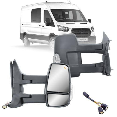 Passenger Right Side Door Mirror Long Extension View Tow Mirror Power and Heated with BLIS (Blind Spot Sensor) and Signal Light Indicator for Ford Transit 150 250 350 from 2010 to 2024 - color: BLIS Passenger (RH) Side