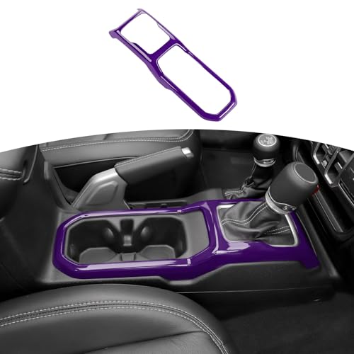 RT-TCZ for Jeep JL Gear Shift Cup Holder Panel Trim Cover for Jeep Wrangler JL JLU 2018 up for Gladiator JT 2020 up Purple Interior Accessories - color: Purple