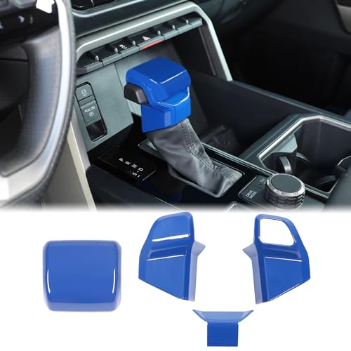 Aunginsy Car Gear Shifter Handbrake Cover Trim Kit Compatible with Toyota Tundra 2022+, Sequoia 2023+, Tacoma 2024+, Center Console Gear Shift Knob Head Protective Cover Decorator Interior Accessories - color: Blue(A+B)