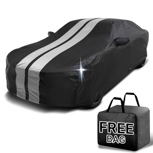 iCarCover Premium Car Cover for 2014-2024 Jaguar F-Type Heavy Duty Waterproof All Weather Automobiles Custom Fit Full Exterior Indoor Outdoor UV Snow Rain Protection Covers (Stripe - Black/Gray) - color: Black / Gray (Stripe), size: 2. F-Type 2014-2024