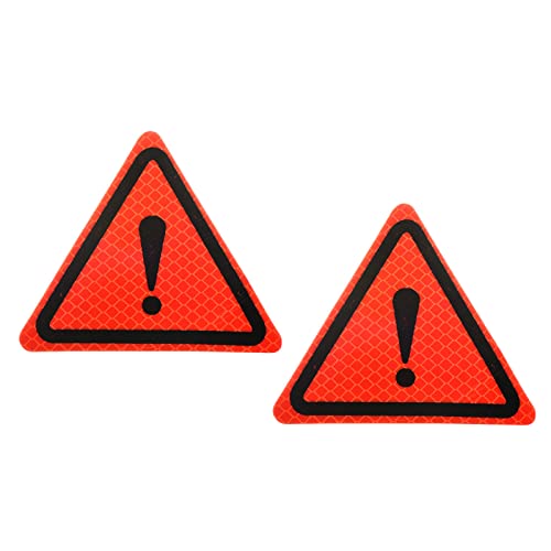 PATIKIL Reflective Stickers, 2 Pack 3.94 x 3.94 Inch Waterproof Adhesive High Visibility Night Caution Warning Triangle Safety Tape Reflector for Trucks Trailers Cars, Red - color: Red