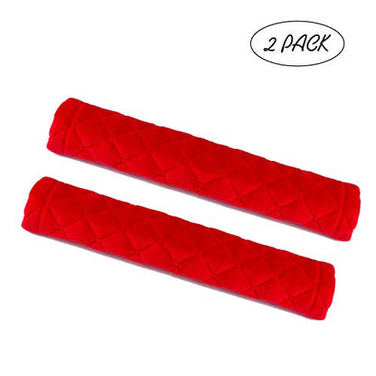 Amooca Soft Automotive Seat Belt Cover Seatbelt Shoulder Pad Neck Protector Cushions Universal Fit SUV Trucks Backpack 2 PCS Red 10.2in - color: Red, size: 10.2in-2pc