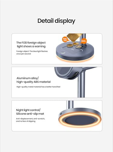 Qi2.2 Certified 25W Semiconductor Cooler Wireless Charger, 3 in 1 Charging Station with ice Block Silent Cooling Fan, Compatible with iPhone 17/16/15/14/13/12, Apple Watch, AirPods (Gray) - color: gray