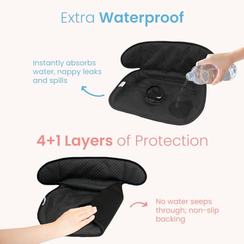 Piddle Pad 2-Pack, Potty Training Car Seat Protector, Toddler Car Seat Cover & Stroller Protector, Machine Washable Waterproof Car Seat, Anti-Slip, Universal Fit (Black) - color: Black