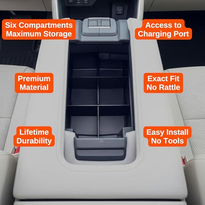 Vehicle OCD - Center Console Organizer for Toyota Grand Highlander (2024-2026) - Made in USA - SLX198 - size: Grand Highlander 2024-2026