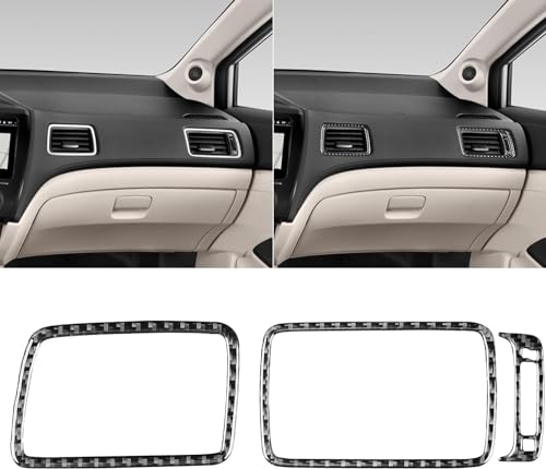 Auto Dashboard Co-Pilot Air Vent Outlet Frame Sticker Real Carbon Fiber Interior Trim Compatible with Honda Civic 9 Coupe/Sedan 2013 2014 2015 Accessories Black - color: Dashboard Co-pilot Air Vent Outlet Frame