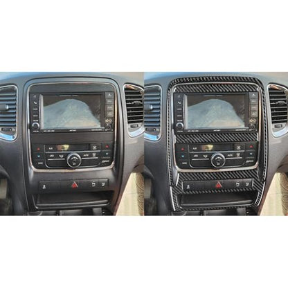 NVCNX Real Premium Carbon Fiber Accessories for Dodge Durango 2011-2013 2012 Car Dash Board Dashboard Infotainment System Panel Cover Interior Trim Sticker Decal 4PCs - color: 2011-2013 Dash Infotainment System Panel Trim