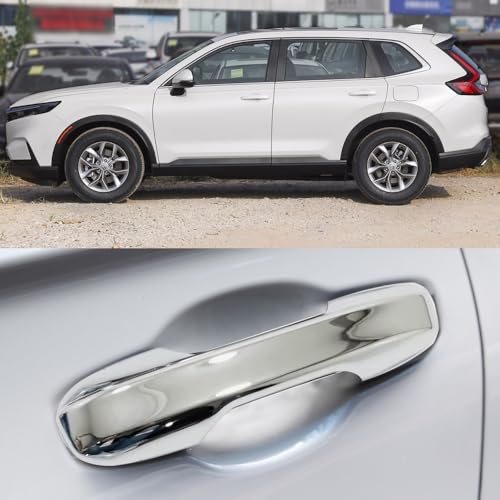Car Accessories Exterior Door Handle Cover Trim Without Smart Holes Compatible with Honda CR-V CRV 2023 2024 2025 2026 (Chrome) 4PCS ABS - color: Chrome