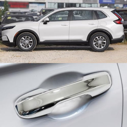Car Accessories Exterior Door Handle Cover Trim Without Smart Holes Compatible with Honda CR-V CRV 2023 2024 2025 2026 (Chrome) 4PCS ABS - color: Chrome