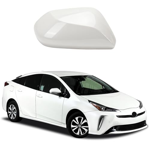 Left Driver Side Car Mirror Cap Cover Compatible with Toyota Prius 2016 2017 2018 2019 2020 2021, Direct Replacement, 87945-47060, White - color: white, size: Left