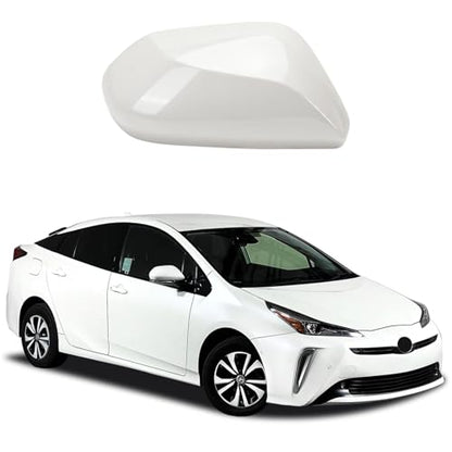 Left Driver Side Car Mirror Cap Cover Compatible with Toyota Prius 2016 2017 2018 2019 2020 2021, Direct Replacement, 87945-47060, White - color: white, size: Left