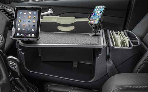AutoExec AE-FMEF-PM-TAB-GT Efficiency FileMaster Car Desk for Your Vehicle Workstation and Mobile Office, with Phone Mount and Tablet Mount - color: Grey, style: Desk, Phone Mount and Tablet Mount