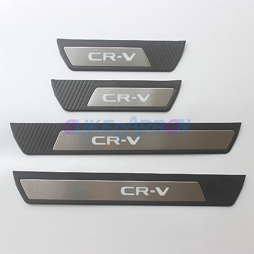 OLIKE Fashion Style Stainless Steel Door Sill Scuff Plate Guard Sills Protector Trim Compatible with Honda CR-V CRV 2023 2024