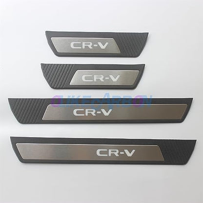 OLIKE Fashion Style Stainless Steel Door Sill Scuff Plate Guard Sills Protector Trim Compatible with Honda CR-V CRV 2023 2024