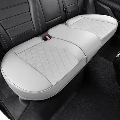Rear Bottom Seat Cover for Cars, 1-Pack Luxury Faux Leather Back Bench Car Bottom Seat Cover Auto Seat Cushion, Anti-Slip, Waterproof, Universal Fit, Light Gray - color: Rear Seat - Light Gray