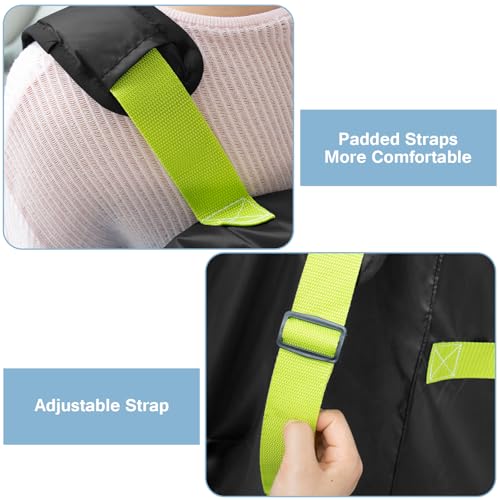 Car Seat Travel Bag for Airplane, Water-Resistant Gate Check Bag with Adjustable Carry Straps, Universal Fit, Durable Carseat Cover For Airplane Travel, Black