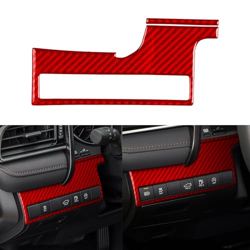 Durable Real Carbon Fiber Compatible with Toyota Camry 2018-2024 2019 2020 2021 2022 2023 Accessories Car Headlight Control Switch Panel Trim Cover Interior Trim Sticker Decal 2PCS Red - color: Headlight Switch Panel