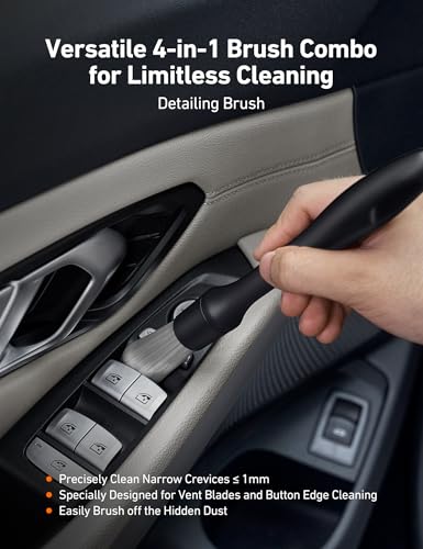 AstroAI 10pcs Windshield Cleaner Tool, Car Interior Detailing Kit with AC Vent Brush, 3 Cleaning Brushes, 4 Microfiber Pads and Spray Bottle, All-Inclusive Cleaning Solution, Car Accessories, Blue - style: with 4 Detailing Brushes