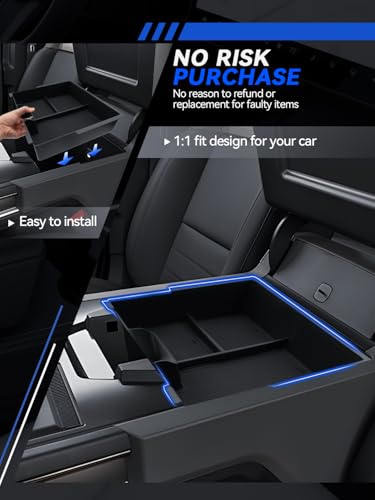 for Model 3 Center Console Organizer Armrest Tray Middle Storage Box Insert Container Durable ABS Plastic Accessories 2024 2025 - size: for 2016-2026 Nissan Titan