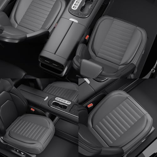 2 Pack Car Bottom Seat Covers, Luxury Leather Front Seat Covers, Breathable and Waterproof Automotive Bottom Seat Covers, Universal Anti-Slip Seat Covers Fit for Most Vehicles (Gray, 2 PCS) - color: Grey-2 PCS