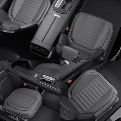 2 Pack Car Bottom Seat Covers, Luxury Leather Front Seat Covers, Breathable and Waterproof Automotive Bottom Seat Covers, Universal Anti-Slip Seat Covers Fit for Most Vehicles (Gray, 2 PCS) - color: Grey-2 PCS