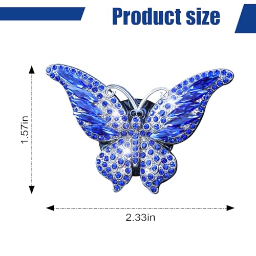 3PCS Bling Butterfly Car Vent Clip, Rhinestone Car Dashboard Air Vent Trim Clips, Auto Air Fresheners Outlet Clip, Auto Interior Diffuser Decoration Accessories for Women Present (Blue) - size: Blue