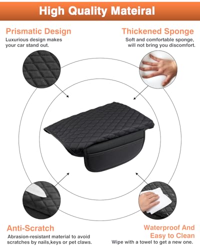 Shademax Center Console Cover for Kia Carnival KA4 2022-2024 2025 2026 Accessories Armrest Cover Console Cushion Pad Leather MPV Armrest Seat Box Cover Console Lid Protector with Pockets Storage Bag - size: Size for Kia Carnival 2022-2026