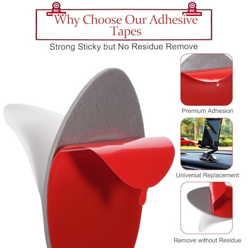 Dash Cam Adhesive 4pcs Heat Rresistant Adhesive Sticky Pads for Car Phone Mount Double Sided Adhesive-Pads for Car Windshield Dashboard Cellphone Mount GPS EZ Pass