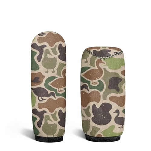 Handbrake and Gear Shift Knob Cover 2 Piece Automobile Hand Brake Cover Car Interior Accessories - color: Duck Camo Pattern