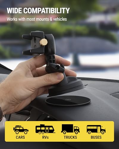 Scosche DMDHD-BPO Universal Heavy-Duty Adhesive Dashboard Pad Mounting Disk for Suction Cup Phone Holder, Dash Cam, GPS, MagicMount Flat Surface 3M Disc Mount for Car, Truck, Home - size: 1 Plate, style: Plastic 3M Mounting Disc