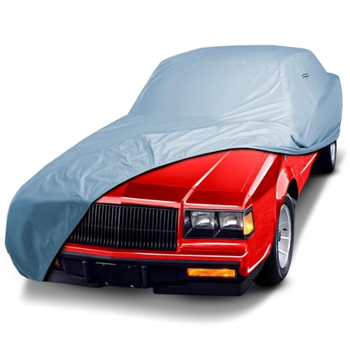 iCarCover Fits: [Buick Grand National] 1984-1987 Premium Full Car Cover Waterproof All Weather Resistant Custom Outdoor Indoor Sun Snow Storm Protection Form-Fit Padded Cover with Straps - color: Sky Gray, size: 6. Buick Grand National 1984-1987