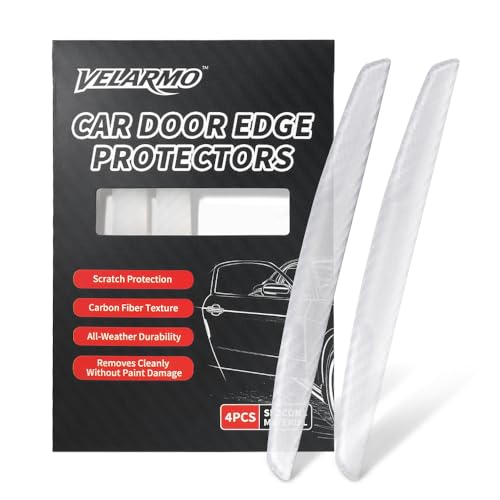 4PCS Car Door Edge Guards Universal 3D Carbon Fiber Texture Anti-Collision Scratch Protector Strips Flexible Silicone Trim with Nano Adhesive for Sedan SUV Truck Transparent - color: Transparent