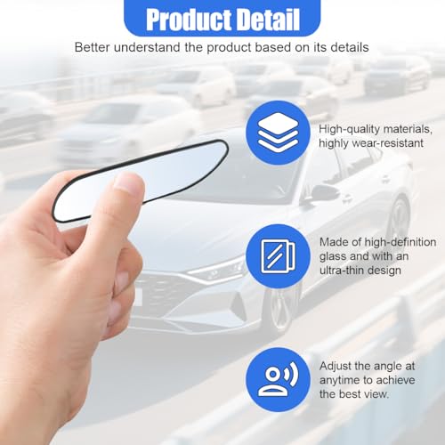 2PCS Blind Spot Car Mirrors, HD Shatterproof Glass Wide Angle Convex Side Mirror, Up&Down Adjustable, Framed Car Auxiliary Rearview Mirror for Cars SUV Truck Motorcycle & Parking(Rhombus) - size: 3R-060