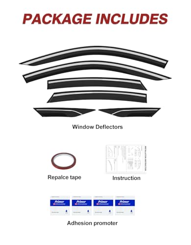 Window Rain Guards Fit for Honda Civic Sedan 2016-2021 | Premium Rain Protection + Fresh Air Ventilation | 6-Pcs Coverage Set | Thicker Acrylic Outside-Mount | Dark Smoke No-Drill Install - size: Fit for 2016-2021 Honda Civic Sedan 4dr LX