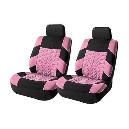 2PCS Car Seat Covers for Front Seats, Breathable Waterproof Polyester Split Automotive Cushion Cover, Vehicle Seat Protectors Driver Interior Accessories Universal for Most Cars, SUV (Pink/Front)