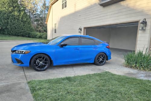 2022-2026 Tape-On Rain Guards for Honda Civic Hatchback Side Window Visor Deflectors HB LX Sport Touring EX-L Tinted Vent Shades Protectors 2023 2024 2025 - size: For Honda Civic Hatchback 2022-2026 (Tape-On)