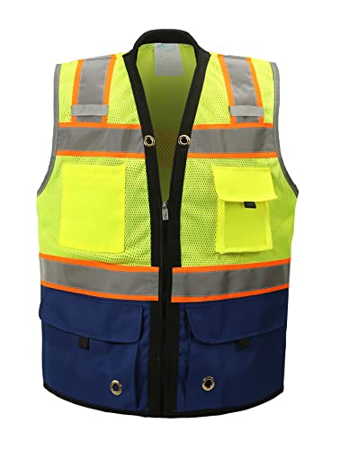 Shine Bright Safety Vest - High Visibility with Reflective Straps and Pockets – Premium, Soft, Durable, and Breathable - color: Royal Blue, size: Small
