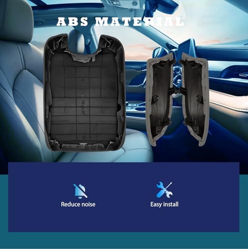 Compatible with Center Console Lid Armrest Honda Accord Replacement Cover 2008 2009 2010 2011 2012 Center Console Cover (Black(Center & Front)) - color: Black(Center & Front)