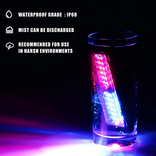 WINECO Red/Blue 8pcs Ultra Slim LED Emergency Strobe Police Lights, Surface Mount Grill Grille Hazard Safty Warning Flashing Light for Volunteer Trucks Vehicles - color: Red Blue