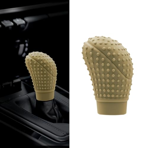 Zufoty Car Gear Shift Knob Cover, Universal Car Shift Protector Cover Protector, Silicone Automatic Gear Shift Knob Cover Universal Auto Interior Accessories for Most Cars - color: K2 Apricot
