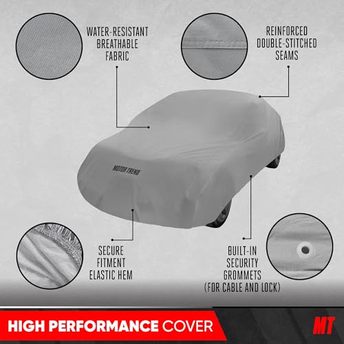 Motor Trend Breathable Lightweight Car Cover, Anti-Moisture Build-Up Water-Resistant Scratch-Resistant Travel-Friendly, Universal Fit for Cars SUVs Trucks Vans All-Weather Outdoor/Indoor, (XXL) 228" L - size: XXL