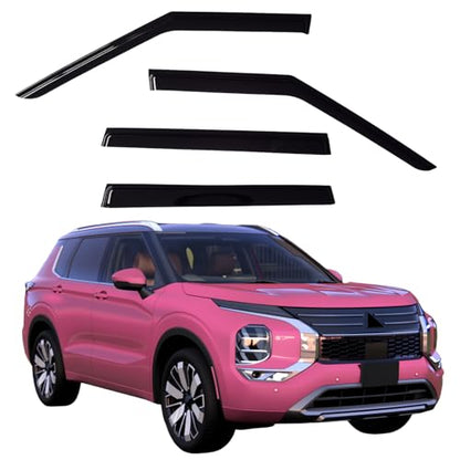 Window Visors Rain Guards Compatible with 2022-2026 Mitsubishi Outlander, Side Window Wind Deflectors Vent Shades Out-Channel Accessories, Dark Smoke 4 Pcs, 2023 2024 2025(Excludes Sport Model) - size: 2022-2026 Mitsubishi Outlander