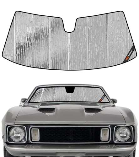 Pigenius Windshield Sun Shade for Ford Mustang 1971-1973, Fastback or Hardtop, Custom Front Window Sunshade - AstraGuard - color: Silver, size: 1971-1973 Fastback or Hardtop