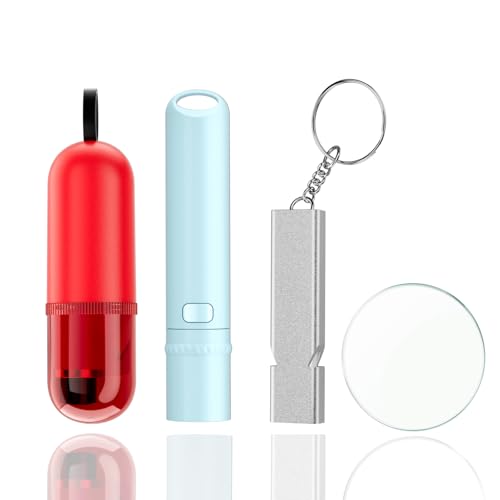 TICARVE Emergency Window Breaker Seatbelt Cutter, LED Flashlight & 120dB Survival Whistle- Automotive Safety Equipment-Emergency Escape Tool Kit - color: Red