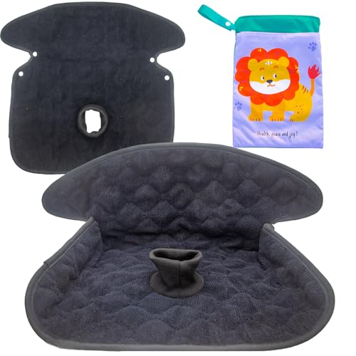 2 Pack Potty Training Car Seat Protector & Bag, Waterproof Piddle Pads for Carseat, High Chair & Stroller, Soft Anti-Slip Liner, Fast Water Absorption Pee Protector for Toddlers, Machine Washable - color: 2 Black& 1 Bag