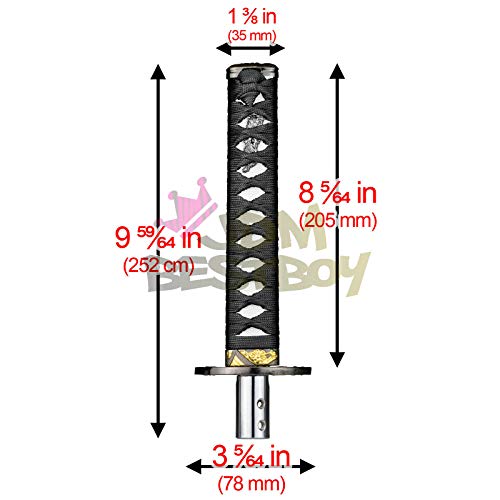 JDMBESTBOY Samurai Sword Black White Shift Knob Shifter Alloy Katana Adapter Universal 20cm - color: Black White, size: 20cm