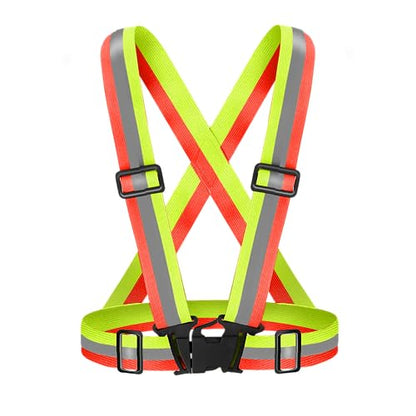 High Visibility Reflective Vest Safety Vest Running Reflective Gear Adjustable Reflective Vest for Walking,Jogging,Hiking,Night Cycling - color: Bicolor
