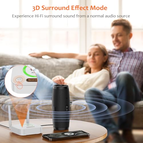 [Upgraded] 1Mii Bluetooth 5.3 Audio Receiver, Long Range HiFi Bluetooth Adapter w/ 3D Surround aptX HD Low Latency, Optical RCA AUX 3.5mm Coaxial for Home Stereo System - B06Pro Grey - color: B06Pro Grey