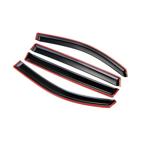 Tape-On Side Window Visor Deflectors for 2016-2022 Honda Pilot 4 Piece Set Smoke Tinted Rain Guards Shield Shade 94557 - size: 2016-2022 Honda Pilot